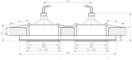 SS-21 CH/BK MR16 DUAL 2X50W CHROM OPR. STROP. STAŁA PROSTOKĄT SZKŁO CZARNE