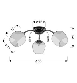 ZACHERA LAMPA SUFITOWA 3X40W E27 BIAŁY