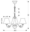 ZEFIR LAMPA WISZĄCA 3X40W E27 BIAŁY