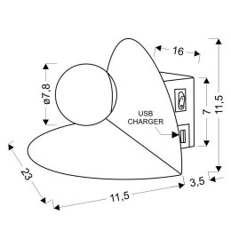 ZENIT LAMPA KINKIET 4W 4000K + ŁADOWARKA USB BIAŁY