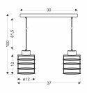 Glob lampa wisząca czarny+złoty 2x40w e27 klosz czarny