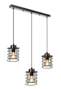 Glob lampa wisząca czarny+złoty 3x40w e27 klosz czarny