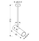 TUBA LAMPA WISZĄCA/SZTYCA 1X15W GU10 6,8/19,5 CZARNY+BIAŁY