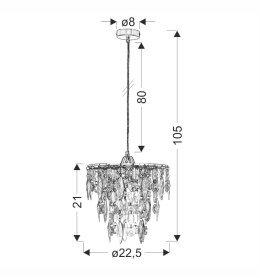 ARMO LAMPA WISZĄCA CHROMOWY 1X60W E27