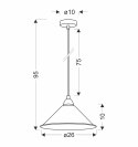 AVOLA LAMPA WISZĄCA CHROMOWY 26 1X60W E27 KLOSZ BIAŁY