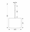 Arabesca lampa wisząca czarny 33x33x24 1x60W E27 abażur brązowy