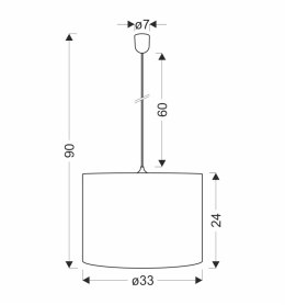 Arabesca lampa wisząca czarny 33x33x24 1x60W E27 abażur brązowy