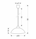 BRONTE LAMPA WISZĄCA 1X60W E27 KLOSZ BIAŁY Z WZOREM