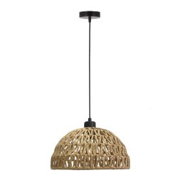 Balli lampa wisząca czarny 1x40W E27 abażur beżowy