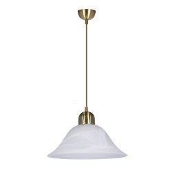 MOSS LAMPA WISZĄCA PATYNOWY 1X60W E27 KLOSZ BIAŁY ALABASTROWY