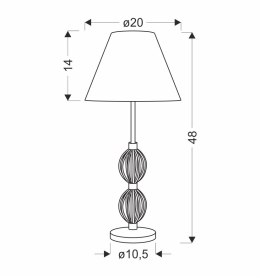 Rosette 3 lampa stołowa biały 1x40W E14 abażur beżowy