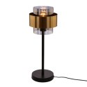 Spiega lampa stołowa czarny+mosiężny 1x60w e27 klosz dymiony