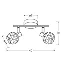 ACROBAT LAMPA SUFITOWA LISTWA 2X40W E14 CZARNY KLOSZ ZŁOTY