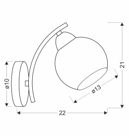 AMOS Lampa kinkiet złoty 1x40W E27 klosz biały