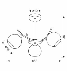 AMOS Lampa wiszaca złoty 3x40W E27 klosz biały