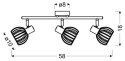 ATARRI LAMPA SUFITOWA LISTWA 3X25W E14 BIAŁY+DREWNO