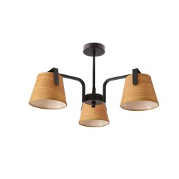 Amberg lampa sufitowa czarny 3x40W E14 abażur żółty