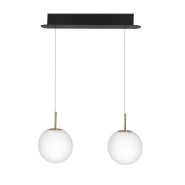 Bimbo lampa wisząca czarny+złoty 2x10W LED 3000K klosz biały