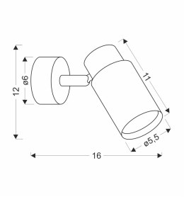 Claro lampa kinkiet biały 1x15W GU10 klosz biały+drewniany