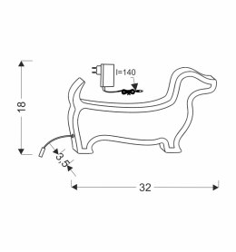 Dog lampa stołowa 12w led 3000k iq kids czarny