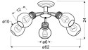 GLIVA LAMPA WISZĄCA 5X60W E27 PATYNA (BEZ ŻARÓWEK)