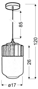 MASALA 17 LAMPA WISZĄCA 1X60W E27 BIAŁY Z CHROMOWANĄ NAKŁADKĄ