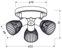 MODO LAMPA SUFITOWA PLAFON 3X40W E14 CZARNY+CHROM