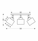 OLENA LAMPA SUFITOWA CZARNA 3X60W E27 KLOSZ CZARNY