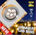 OPRAWA STROPOWA SS-22 CH/TR+AM GU10 50W+LED SMD 2,1W BURSZTYNOWY 230V CHROM STAŁ