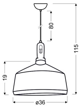 ROBINSON LAMPA WISZĄCA 36 1X60W E27 CZARNO-CZARNY