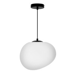 STONES lampa wisząca czarny 30cm 1x40W E27 klosz biały