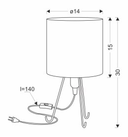 Smally lampa stołowa czarny 1x40 E14 abażur beżowy