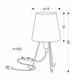 Smally lampa stołowa czarny 1x40 E14 abażur parilla brązowy