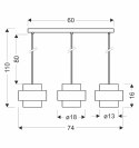 Spiega lampa wisząca czarny+mosiężny 3x60W E27 klosz dymiony