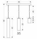 TUBO LAMPA WISZĄCA CZARNY 3X25W GU10 KLOSZ MIX CZARNY