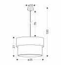 FORNERO LAMPA WISZĄCA CHROMOWY 1X60W E27 ABAŻUR CZARNY+DREWNIANY