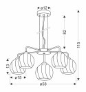 LARIX LAMPA WISZĄCA CHROMOWY 5X40W E27 KLOSZ BIAŁY