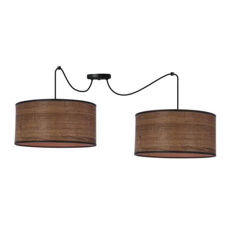 LEGNO P LAMPA WISZĄCA CZARNY 30 2X40W E27 ABAŻUR DĘBOWY