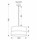 ORTO LAMPA WISZĄCA BIAŁY+DREWNIANY 1X60W E27 ABAŻUR BRĄZOWY+BIAŁY