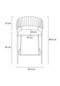 Krzesło barowe MARGO 65 czarny - welur, podstawa chromowana