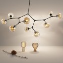 Lampa wisząca MODERN ORCHID-6 bursztynowo czarna 130 cm