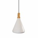 Lampa wisząca NORDIC WOODY biało drewniana 25 cm