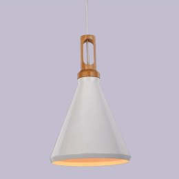 Lampa wisząca NORDIC WOODY biało drewniana 25 cm