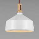 Lampa wisząca NORDIC WOODY biało drewniana 35 cm