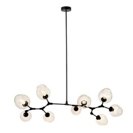 Lampa wisząca MODERN ORCHID-9 transparentno czarna 150 cm