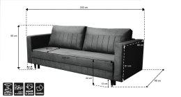 Sofa BELLA z funkcją spania #personalizuj