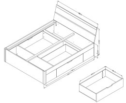 Łóżko z szufladami 180x200 BETA BE52 białe