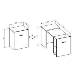 Biurko wysuwane SMART 03 dąb wotan