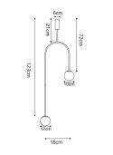 Lampa wisząca LOOP czarna 123 cm