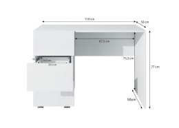 Biurko CALABRIA CL7 biały / biały połysk